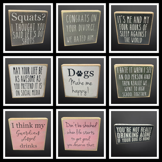 Country Primitive Wooden Signs